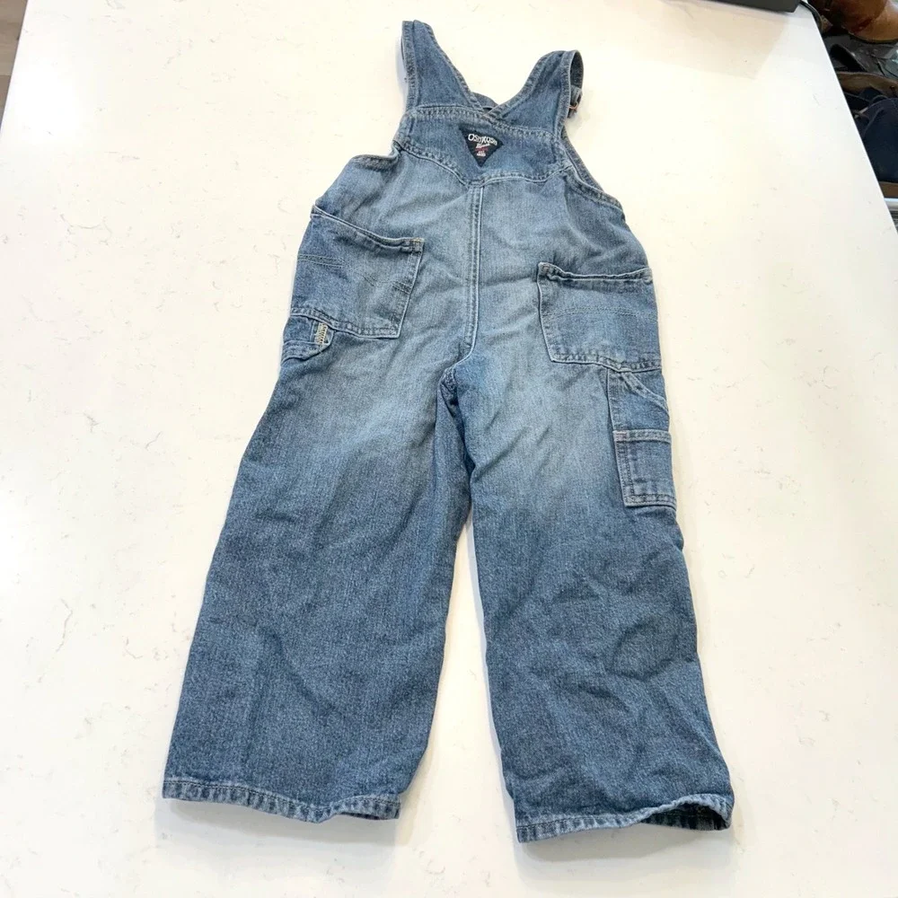 vintage oshkosh b'gosh 4t blue denim carpenter overalls dungarees